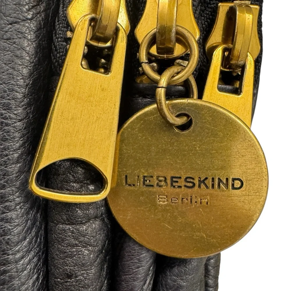 Liebeskind Berlin Mareike Black Pebbled Leather Crossbody